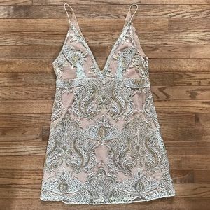 Free People Night Shimmers Dress in Blush